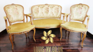 Antique Louis Xv Three-Piece French Salon Suite Lounge