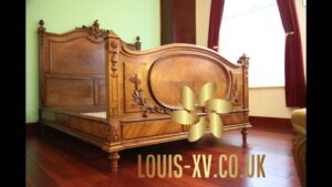 Opulent Beautiful Antique French Double Bed carved on Walnut